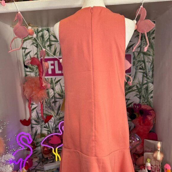 "LOFT" PEONY FLORAL LASER CUT CAREER CASUAL FLOUNCE DRESS SIZE: 2P - Picture 3 of 4